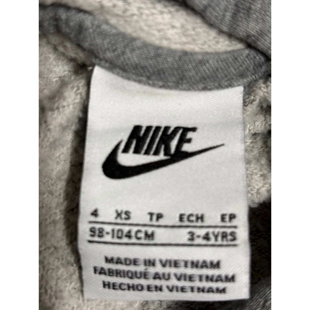 Nike Gray Hoodie Sweatshirt Youth XS 4 3-4 Years Graphic‎ Logo